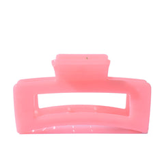 Medium Rectangle Claw Clip Pink Jelly