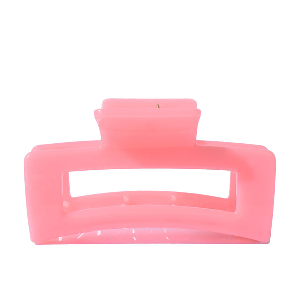 Medium Rectangle Claw Clip Pink Jelly