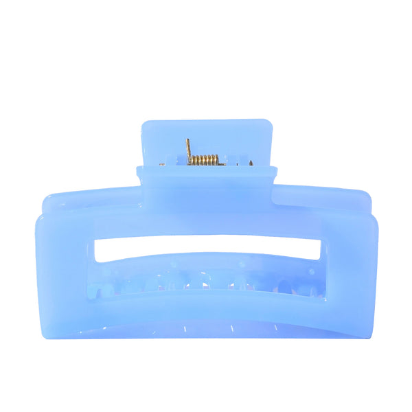 Medium Rectangle Claw Clip Pretty Blue Jelly