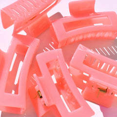 Medium Rectangle Claw Clip Pink Jelly